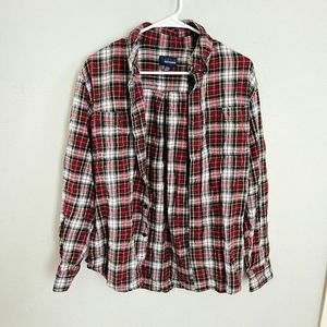 Mens Basic Editions Plaid Flannel